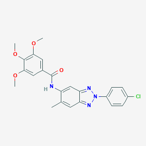 molecular formula C23H21ClN4O4 B411701 N-[2-(4-chlorophenyl)-6-methyl-2H-1,2,3-benzotriazol-5-yl]-3,4,5-trimethoxybenzamide 