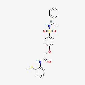 N-[2-(methylthio)phenyl]-2-(4-{[(1-phenylethyl)amino]sulfonyl}phenoxy)acetamide