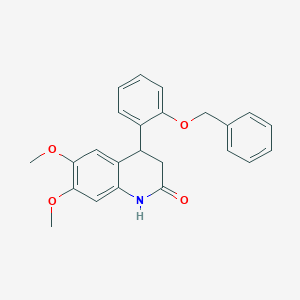 molecular formula C24H23NO4 B4117029 4-[2-(benzyloxy)phenyl]-6,7-dimethoxy-3,4-dihydro-2(1H)-quinolinone 