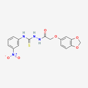 molecular formula C16H14N4O6S B4117055 2-[(1,3-benzodioxol-5-yloxy)acetyl]-N-(3-nitrophenyl)hydrazinecarbothioamide 