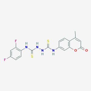 molecular formula C18H14F2N4O2S2 B4117060 N-(2,4-difluorophenyl)-N'-(4-methyl-2-oxo-2H-chromen-7-yl)-1,2-hydrazinedicarbothioamide 