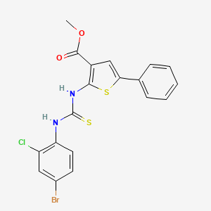 molecular formula C19H14BrClN2O2S2 B4117061 methyl 2-({[(4-bromo-2-chlorophenyl)amino]carbonothioyl}amino)-5-phenyl-3-thiophenecarboxylate 