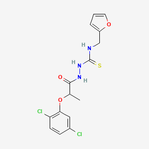 molecular formula C15H15Cl2N3O3S B4117062 2-[2-(2,5-dichlorophenoxy)propanoyl]-N-(2-furylmethyl)hydrazinecarbothioamide 