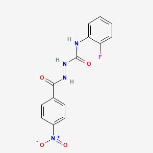 molecular formula C14H11FN4O4 B4117082 N-(2-fluorophenyl)-2-(4-nitrobenzoyl)hydrazinecarboxamide 