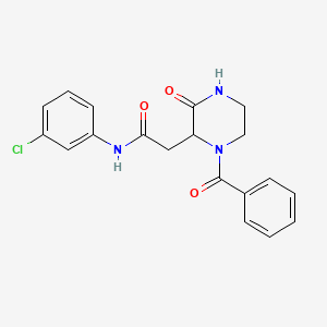 molecular formula C19H18ClN3O3 B4117089 2-(1-benzoyl-3-oxo-2-piperazinyl)-N-(3-chlorophenyl)acetamide 