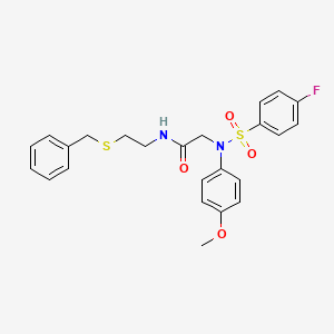 molecular formula C24H25FN2O4S2 B4117111 N~1~-[2-(benzylthio)ethyl]-N~2~-[(4-fluorophenyl)sulfonyl]-N~2~-(4-methoxyphenyl)glycinamide 