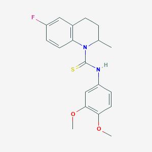 molecular formula C19H21FN2O2S B4117113 N-(3,4-dimethoxyphenyl)-6-fluoro-2-methyl-3,4-dihydro-1(2H)-quinolinecarbothioamide 