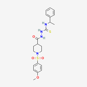 2-({1-[(4-methoxyphenyl)sulfonyl]-4-piperidinyl}carbonyl)-N-(1-phenylethyl)hydrazinecarbothioamide