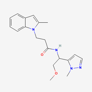 N-[2-methoxy-1-(1-methyl-1H-pyrazol-5-yl)ethyl]-3-(2-methyl-1H-indol-1-yl)propanamide