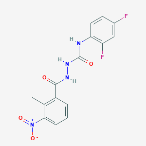 N-(2,4-difluorophenyl)-2-(2-methyl-3-nitrobenzoyl)hydrazinecarboxamide