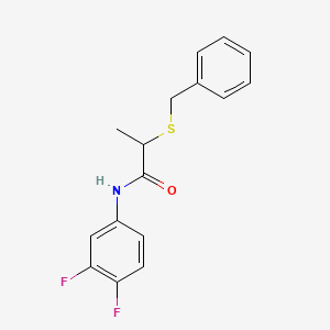 molecular formula C16H15F2NOS B4117184 2-(benzylthio)-N-(3,4-difluorophenyl)propanamide 