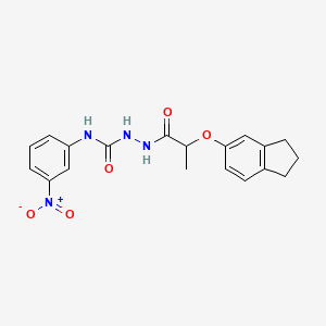 molecular formula C19H20N4O5 B4117199 2-[2-(2,3-dihydro-1H-inden-5-yloxy)propanoyl]-N-(3-nitrophenyl)hydrazinecarboxamide 