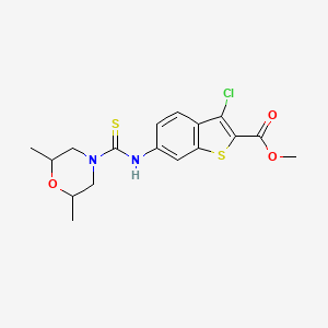 molecular formula C17H19ClN2O3S2 B4117224 methyl 3-chloro-6-{[(2,6-dimethyl-4-morpholinyl)carbonothioyl]amino}-1-benzothiophene-2-carboxylate 