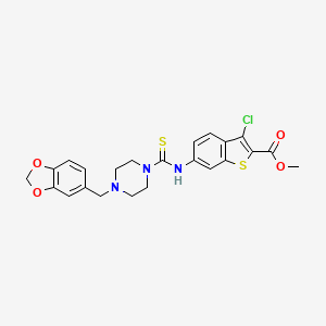 molecular formula C23H22ClN3O4S2 B4117240 methyl 6-({[4-(1,3-benzodioxol-5-ylmethyl)-1-piperazinyl]carbonothioyl}amino)-3-chloro-1-benzothiophene-2-carboxylate 