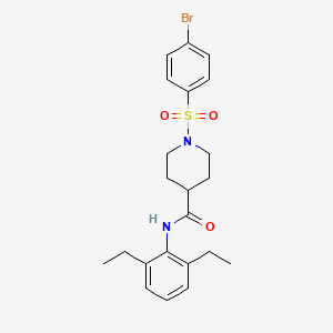 molecular formula C22H27BrN2O3S B4117243 1-[(4-bromophenyl)sulfonyl]-N-(2,6-diethylphenyl)-4-piperidinecarboxamide 