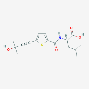 molecular formula C16H21NO4S B4117265 N-{[5-(3-hydroxy-3-methyl-1-butyn-1-yl)-2-thienyl]carbonyl}leucine 