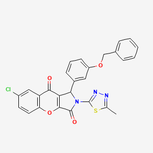 molecular formula C27H18ClN3O4S B4117290 1-[3-(benzyloxy)phenyl]-7-chloro-2-(5-methyl-1,3,4-thiadiazol-2-yl)-1,2-dihydrochromeno[2,3-c]pyrrole-3,9-dione 