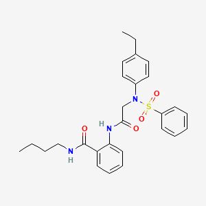 molecular formula C27H31N3O4S B4117304 N-butyl-2-{[N-(4-ethylphenyl)-N-(phenylsulfonyl)glycyl]amino}benzamide 