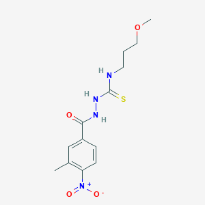 molecular formula C13H18N4O4S B4117322 N-(3-methoxypropyl)-2-(3-methyl-4-nitrobenzoyl)hydrazinecarbothioamide 