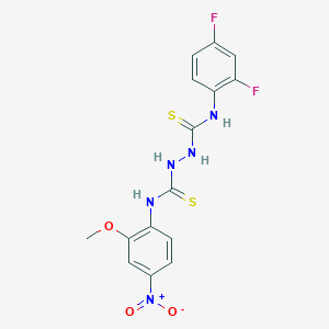 molecular formula C15H13F2N5O3S2 B4117333 N-(2,4-difluorophenyl)-N'-(2-methoxy-4-nitrophenyl)-1,2-hydrazinedicarbothioamide 