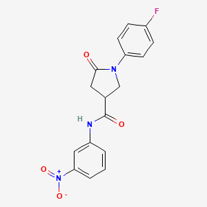 molecular formula C17H14FN3O4 B4117348 1-(4-fluorophenyl)-N-(3-nitrophenyl)-5-oxo-3-pyrrolidinecarboxamide 