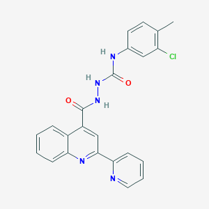 molecular formula C23H18ClN5O2 B4117351 N-(3-chloro-4-methylphenyl)-2-{[2-(2-pyridinyl)-4-quinolinyl]carbonyl}hydrazinecarboxamide 