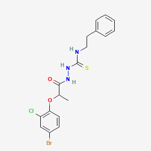 2-[2-(4-bromo-2-chlorophenoxy)propanoyl]-N-(2-phenylethyl)hydrazinecarbothioamide