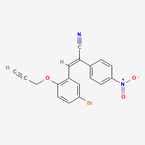 molecular formula C18H11BrN2O3 B4117385 3-[5-bromo-2-(2-propyn-1-yloxy)phenyl]-2-(4-nitrophenyl)acrylonitrile 