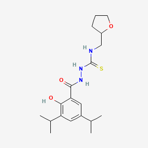 molecular formula C19H29N3O3S B4117389 2-(2-hydroxy-3,5-diisopropylbenzoyl)-N-(tetrahydro-2-furanylmethyl)hydrazinecarbothioamide 