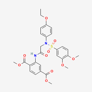molecular formula C28H30N2O10S B4117407 dimethyl 2-{[N-[(3,4-dimethoxyphenyl)sulfonyl]-N-(4-ethoxyphenyl)glycyl]amino}terephthalate 
