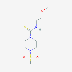 molecular formula C9H19N3O3S2 B4117412 N-(2-methoxyethyl)-4-(methylsulfonyl)-1-piperazinecarbothioamide 