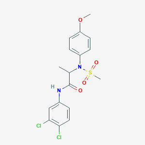 molecular formula C17H18Cl2N2O4S B4117424 N~1~-(3,4-dichlorophenyl)-N~2~-(4-methoxyphenyl)-N~2~-(methylsulfonyl)alaninamide 