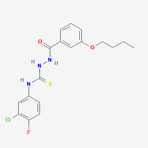 molecular formula C18H19ClFN3O2S B4117455 2-(3-butoxybenzoyl)-N-(3-chloro-4-fluorophenyl)hydrazinecarbothioamide 