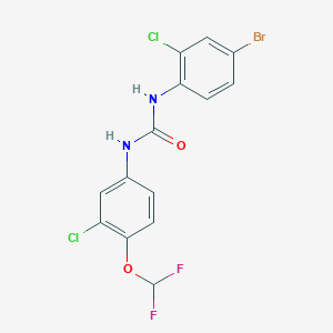 molecular formula C14H9BrCl2F2N2O2 B4117472 N-(4-bromo-2-chlorophenyl)-N'-[3-chloro-4-(difluoromethoxy)phenyl]urea 
