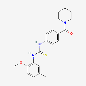 molecular formula C21H25N3O2S B4117486 N-(2-methoxy-5-methylphenyl)-N'-[4-(1-piperidinylcarbonyl)phenyl]thiourea 