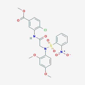 molecular formula C24H22ClN3O9S B4117493 methyl 4-chloro-3-({N-(2,4-dimethoxyphenyl)-N-[(2-nitrophenyl)sulfonyl]glycyl}amino)benzoate 
