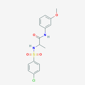 molecular formula C16H17ClN2O4S B4117498 N~2~-[(4-chlorophenyl)sulfonyl]-N~1~-(3-methoxyphenyl)alaninamide 