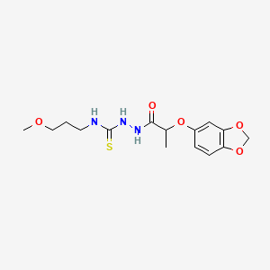 molecular formula C15H21N3O5S B4117510 2-[2-(1,3-benzodioxol-5-yloxy)propanoyl]-N-(3-methoxypropyl)hydrazinecarbothioamide 