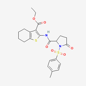 molecular formula C23H26N2O6S2 B4117522 ethyl 2-({1-[(4-methylphenyl)sulfonyl]-5-oxoprolyl}amino)-4,5,6,7-tetrahydro-1-benzothiophene-3-carboxylate 