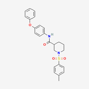 molecular formula C25H26N2O4S B4117529 1-[(4-methylphenyl)sulfonyl]-N-(4-phenoxyphenyl)-3-piperidinecarboxamide 