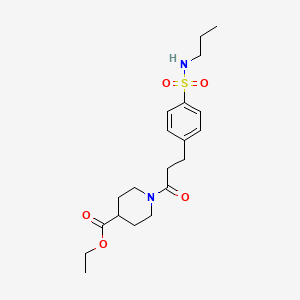 molecular formula C20H30N2O5S B4117546 ethyl 1-(3-{4-[(propylamino)sulfonyl]phenyl}propanoyl)-4-piperidinecarboxylate 