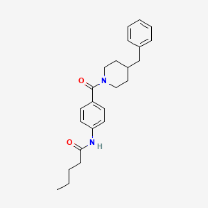 molecular formula C24H30N2O2 B4117559 N-{4-[(4-benzyl-1-piperidinyl)carbonyl]phenyl}pentanamide 