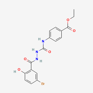 molecular formula C17H16BrN3O5 B4117576 ethyl 4-({[2-(5-bromo-2-hydroxybenzoyl)hydrazino]carbonyl}amino)benzoate 