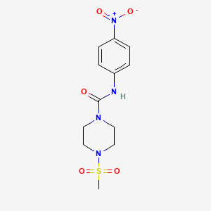 molecular formula C12H16N4O5S B4117600 4-(methylsulfonyl)-N-(4-nitrophenyl)-1-piperazinecarboxamide 