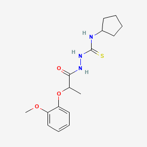 molecular formula C16H23N3O3S B4117633 N-cyclopentyl-2-[2-(2-methoxyphenoxy)propanoyl]hydrazinecarbothioamide 