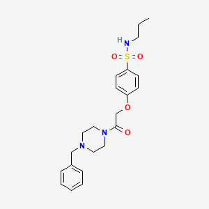 molecular formula C22H29N3O4S B4117662 4-[2-(4-benzyl-1-piperazinyl)-2-oxoethoxy]-N-propylbenzenesulfonamide 