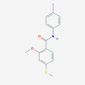 molecular formula C15H14INO2S B411770 N-(4-iodophenyl)-2-methoxy-4-(methylsulfanyl)benzamide 