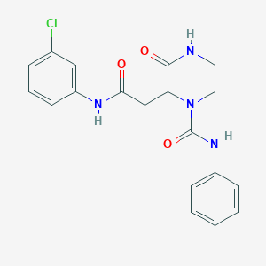 molecular formula C19H19ClN4O3 B4117709 2-{2-[(3-chlorophenyl)amino]-2-oxoethyl}-3-oxo-N-phenyl-1-piperazinecarboxamide 