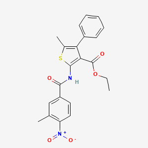molecular formula C22H20N2O5S B4117727 ethyl 5-methyl-2-[(3-methyl-4-nitrobenzoyl)amino]-4-phenyl-3-thiophenecarboxylate 