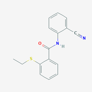 molecular formula C16H14N2OS B4117751 N-(2-cyanophenyl)-2-(ethylthio)benzamide 